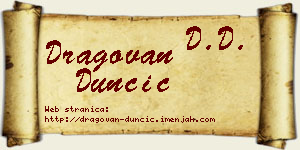 Dragovan Dunčić vizit kartica